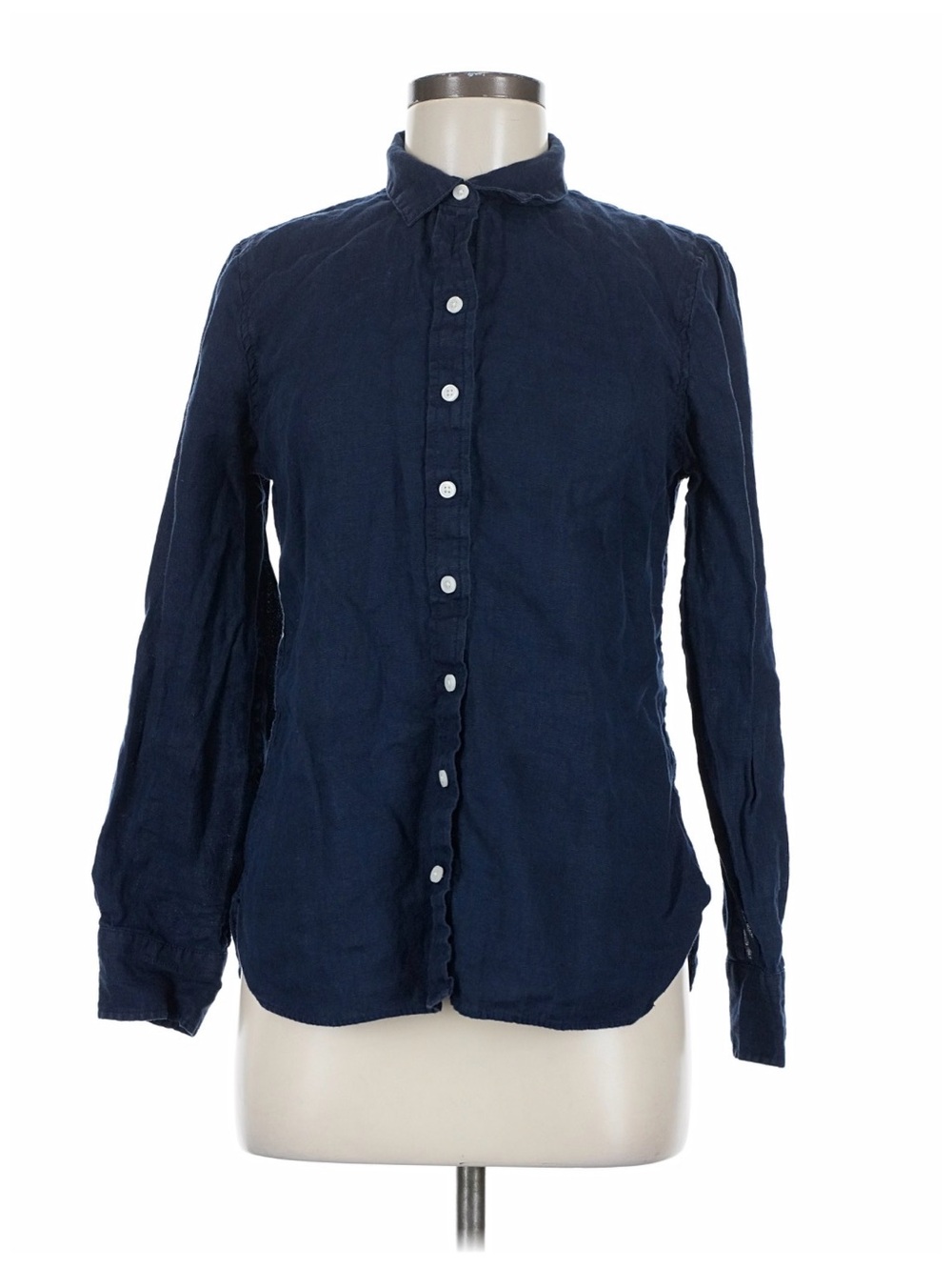 J. Crew Baird McNutt Navy Wren Slim Fit Linen Top